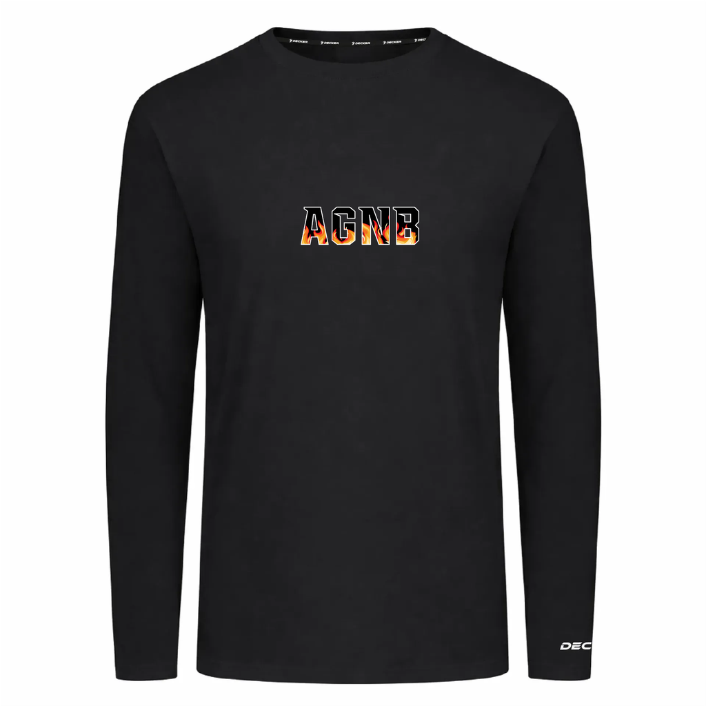 [FTLCUBBK-AXS-LOGO1] Decker Adult Tri-Blend T-Shirt - Long Sleeve (Black, Adult XS, Logo 1)