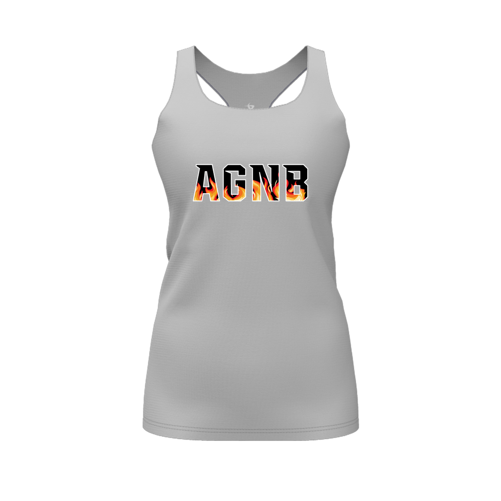 [FT0TRBGY-FYS-LOGO1] Decker Racerback Tank Top (Gray, Female Youth S, Logo 1)