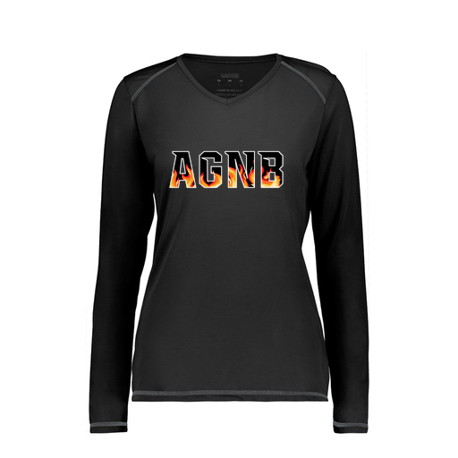[6847.080.XS-LOGO1] Women's SoftTouch Long Sleeve (Female Adult XS, Black, Logo 1)