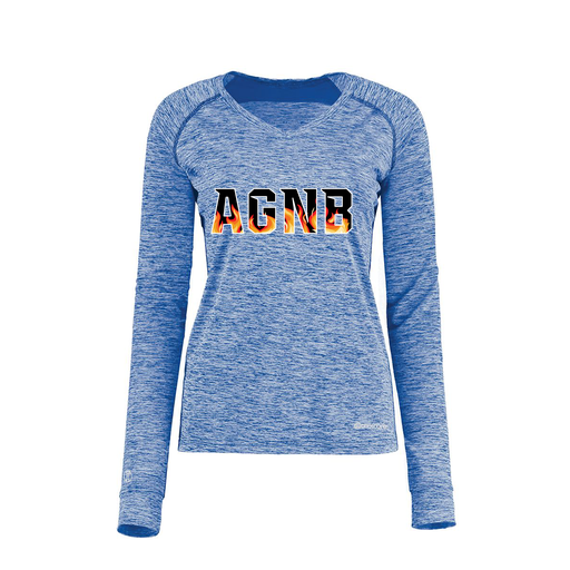 [222770.U55.XS-LOGO1] Ladies Electric Long Sleeve Shirt (Female Adult XS, Royal, Logo 1)