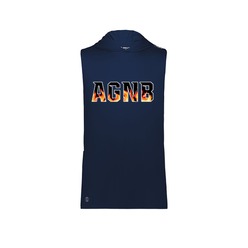 [222590.065.XS-LOGO1] Men's CoolDry Sleeveless Hoodie (Adult XS, Navy, Logo 1)