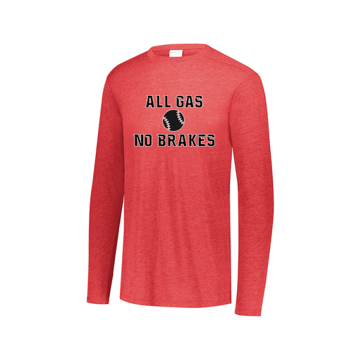 [3075.V96.XS-LOGO2] Decker Men's Tri-Blend T-Shirt - Long Sleeve (Adult XS, Red, Logo 2)